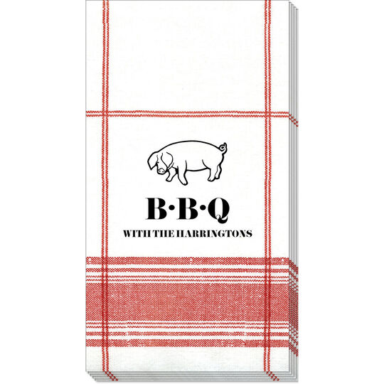 Red BBQ Caspari Paper Linen Like Guest Towels
